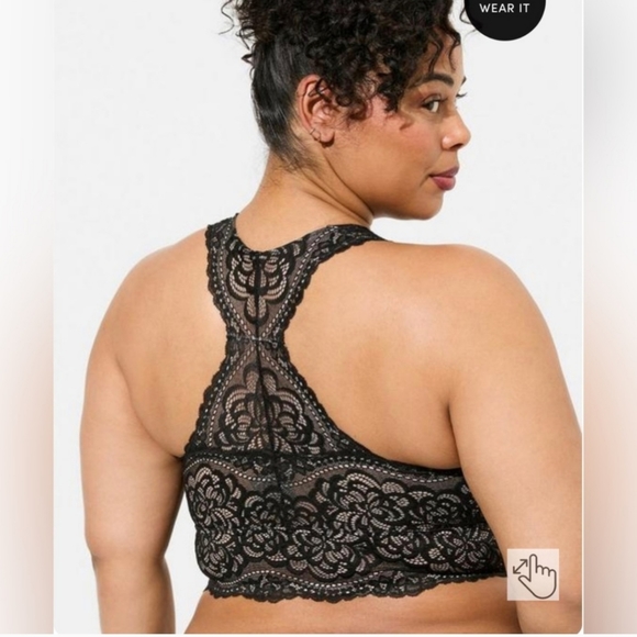 Racetrack Nylon Lace Bralette - Picture 4 of 5